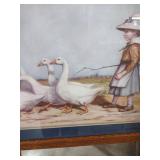 Framed Country Scene with Geese Print