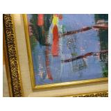 Pink Flamingos Mixed Media Painting