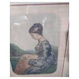 Victorian Era Portrait Print in Ornate Gold Frame