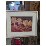 Olive Grove Red and Gold Watercolor