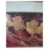 Olive Grove Red and Gold Watercolor