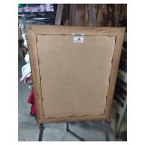 Victorian Era Garden Scene Print in Wooden Frame