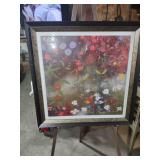 Floral Garden Art Print with Black Frame