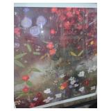 Floral Garden Art Print with Black Frame