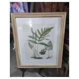 Botanical Fern Print in Natural Wood Frame