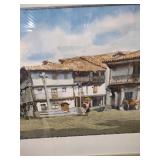 Spanish Colonial Town Square Watercolor