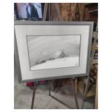 Japanese Ink Wash Seascape with Seagulls