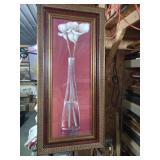 White Calla Lilies in Glass Vase - Framed Art by Yves Planc