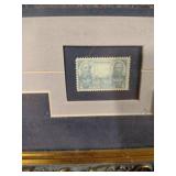 Civil War Military Scene with 1937 Army-Navy Stamp Framed glass is broke
