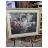 Mediterranean Courtyard Print in Gold Frame