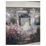 Mediterranean Courtyard Print in Gold Frame