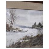Winter Landscape Watercolor Artwork