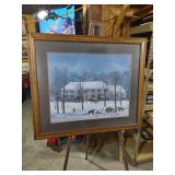 Winter Hunt Scene Framed Artwork