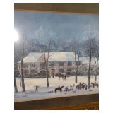 Winter Hunt Scene Framed Artwork