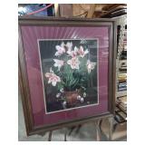Jose Escofet Tulips and Pansies Framed Print