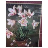 Jose Escofet Tulips and Pansies Framed Print