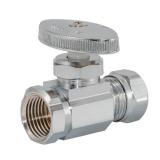Eastman Multi-Turn Straight Stop Valve, 1/2 Inch FIP x 1/2 Inch or 7/16 Inch Slip Joint Connection, Chrome Plated, 04327LF