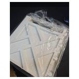 Lattice Design Planter Box - 14.75-Inch-Square Plastic Decorative Outdoor Flower or Plant Pot - Front Porch, Patio, and Garden Decor by Pure Garden, White, (Pack of 1)