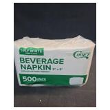 1 Ply White Cocktail/Beverage Napkins- Package of 500ct