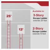 Kidde Fire Escape Ladder, 2-Story Rope Ladder, Extends to 13-Feet, Anti-Slip Rungs - Retail $45