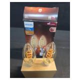Philips Vintage LED 25-Watt B11 Filament Candle Spiral Light Bulb  Amber  Dimmable  E12 Candelabra Base (2-Pack)