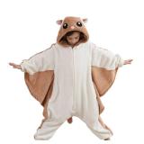 ATOZ Unisex Children Animal Flying Squirrels Onesie, Halloween Costume Pajamas Christmas Cosplay Sleepwear For Boys Girls 10-11Y