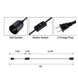 Simple Deluxe 15 Feet Extension Hanging Lantern Pendant Light Cord with E26 Socket, Featuring an On/Off Switch(Bulb Not Included), 2 Pack