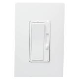 Legrand Radiant RH453PWPW 450W Preset Decorator Rocker Dimmer Light Switch with Locator Light and Screwless Wall Plate for Dimmable LED and CFL Bulbs, Single Pole/3-Way, White (1 Count)