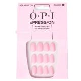 OPI xPRESS/ON Mod About You | Baby Pink Short Round Press On Nails | With Nail Glue | Long Lasting, Reusable, Non-damaging