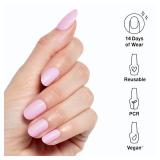 OPI xPRESS/ON Mod About You | Baby Pink Short Round Press On Nails | With Nail Glue | Long Lasting, Reusable, Non-damaging