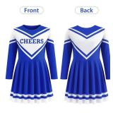 Haysandy Girls Cheerleader Costume Outfit Set Fancy Dress for Halloween Birthday Party(9 to 10 Years Old,Blue)