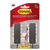Command Medium Matte Black Decorative Hook, 2-Hooks, 4-Strips Per Pack, Decorate Damage-Free