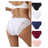 everyjoys Sexy Underwear Lace Panties for Women Bikini Underwear Hipster Underpants Lace Soft Breathe Briefs Multipack S Black 5-Pack, Small