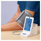 Medline Elite Bedside Talking Automatic Digital Blood Pressure Monitor with Universal Upper Arm Cuff (fits arms 22-42 cm), AC Adapter and Batteries, Alarm and Extra Large Backlit Display