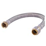 SharkBite Max 3/4 Inch x 3/4 Inch FIP x 18 Inch Stainless Steel Braided Flexible Water Heater Connector, Push to Connect Brass Plumbing Fitting, PEX Pipe, Copper, CPVC, PE-RT, HDPE, UR3088FX18