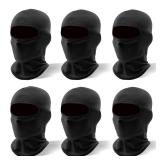6 Pack Ski Mask Balaclava for Men Women, Lightweight Full Face Mask UV Protection, Summer Face Cover for Motorcycling and Outdoor Working Black