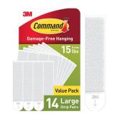 Command Large Picture Hanging Strips, White, Holds up to 16 lbs, 14-Pairs, Easy to Open Packaging