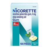 Nicorette 4mg Stop Smoking Aid NicotineGum - White Ice Mint - 100ct
