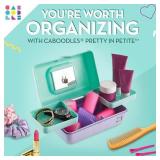 Caboodles Pretty in Petite Makeup Box, Two-Tone Seafoam on Lavender, Hard Plastic Organizer Box, 2 Swivel Trays, Fashion Mirror, Secure Latch for Safe Travel