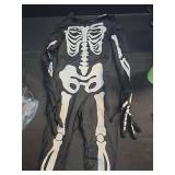 Spooktacular Creations Halloween Kids Skeleton Costume, Unisex Glow in the Dark Skeleton Jumpsuit with Gloves for Boys, Girls Halloween Dress Up, Role Play, Cosplay Party-3T
