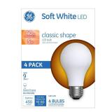 GE Classic LED Light Bulbs, 40 Watt, Soft White, A19 (4 Pack)