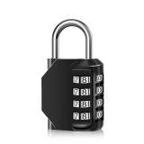 SUTOUG Combination Lock Waterproof 4 Digit Padlocks with Combination Code, Zinc Alloy Combination Lock for Door, Tool Boxes, Schools, Gym, Garden, Fences, Reel Cabinet & Storage, Black (1PCS)