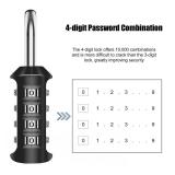 SUTOUG Combination Lock Waterproof 4 Digit Padlocks with Combination Code, Zinc Alloy Combination Lock for Door, Tool Boxes, Schools, Gym, Garden, Fences, Reel Cabinet & Storage, Black (1PCS)
