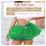 Women 5 Layers Tutu Fluffy Dance Ballet Bubble Skirt Puffy Elastic Tulle Short Skirts Halloween Christmas Costume Green, Medium