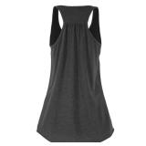 SepiMeli Plus Size Flowy Triblend Tank Top for Women Soft Lightweight Long Racerback Sleeveless Shirt (Charcoal, XX-Large)
