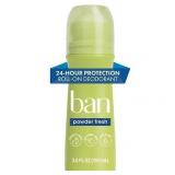 Ban Antiperspirant Deodorant Invisible Roll-On for Women and Men  Powder Fresh  3.5 oz