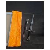 Medieval Sword Prop - Stainless Steel Short Sword with Sheath - 13.5-Inch Renaissance Sword Prop with Scabbard - LARP Swords with Metal Casting Fitting - Swords for Cosplay, Costumes, Events