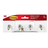 Command Key Rail, 8-inch Rail with 4 Key Hooks and 6 Strips, Quartz, Removable Key Hooks for Entryway or Hallway, Hang Keys, Hats, Dog Leashes, and Accessories, Holds up to 2 lb