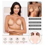 Bontierie 2025 Added Lift Seamless Nipple Covers Ultra-Thin Push up Sticky Pasties Women Adhesive Bras-2 Pairs Nude, Large