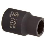 SUNEX TOOLS 212zm 1/2-Inch Drive 12-mm 12-Point Impact Socket